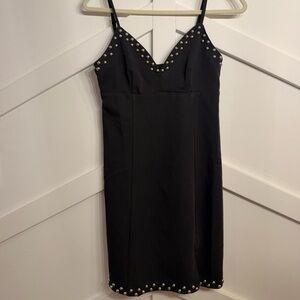 Moon River Black Studded Strapless Dress